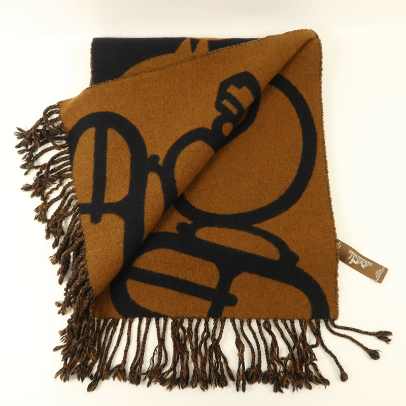 HERMES 羊絨Scarf頸巾Caramel-5