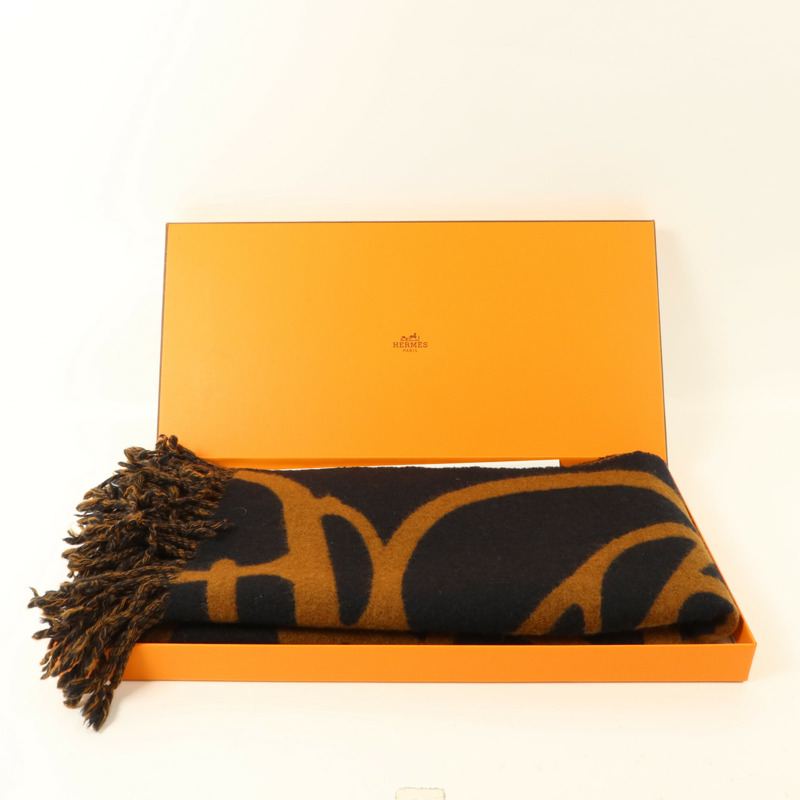 HERMES 羊絨Scarf頸巾Caramel-8