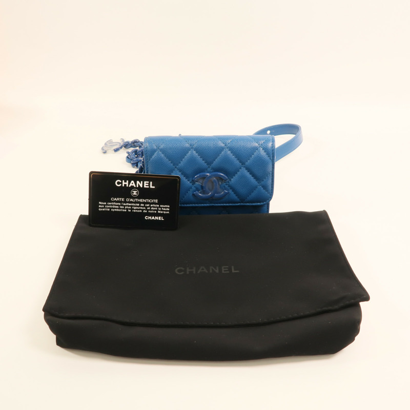 CHANEL 牛皮皮革Mini Waist Bag鏈帶腰包-10