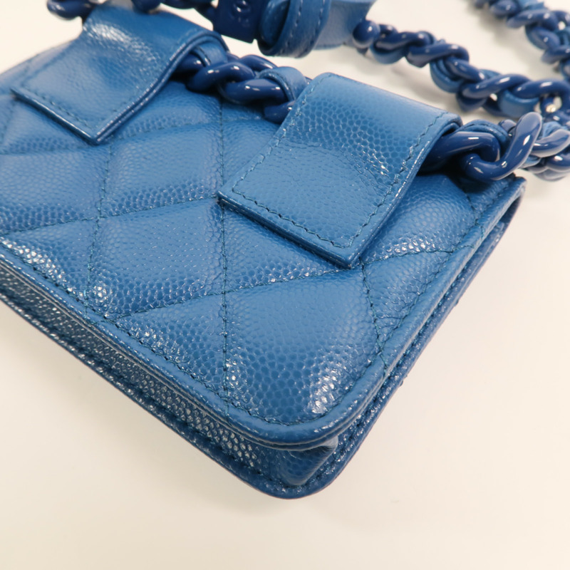 CHANEL 牛皮皮革Mini Waist Bag鏈帶腰包-15