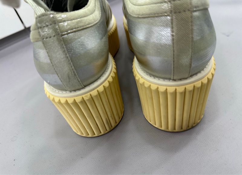 Chanel/香奈兒 銀色條紋厚底鬆糕鞋 38碼-3