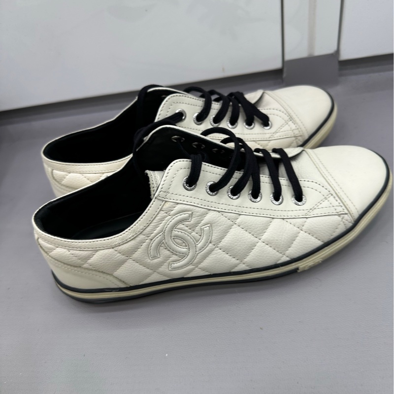 Chanel香奈兒 小牛皮菱格雙C運動鞋 板鞋 38.5碼-1
