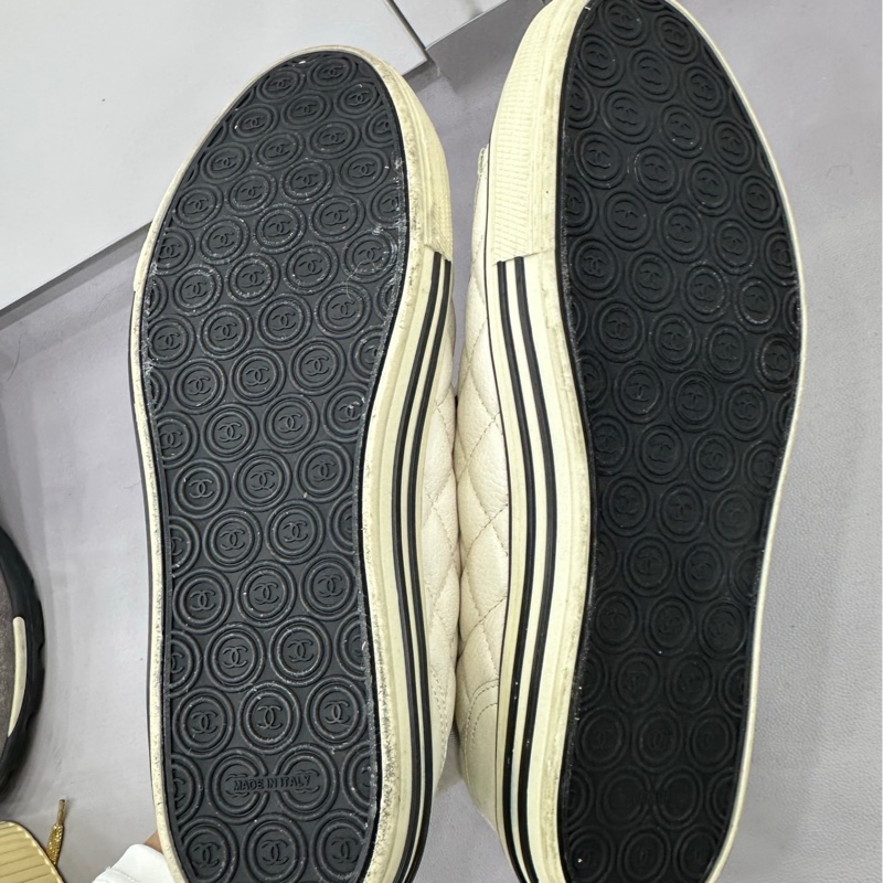 Chanel香奈兒 小牛皮菱格雙C運動鞋 板鞋 38.5碼-3