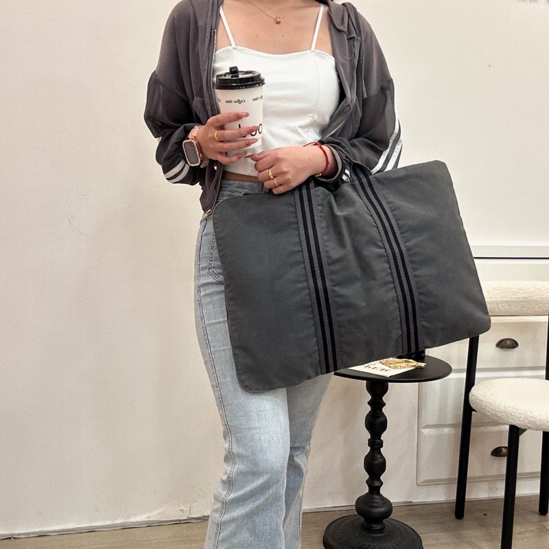 Hermès 愛馬仕 灰色帆布Fourre Tout Porte Documents 商務包 vintage-2