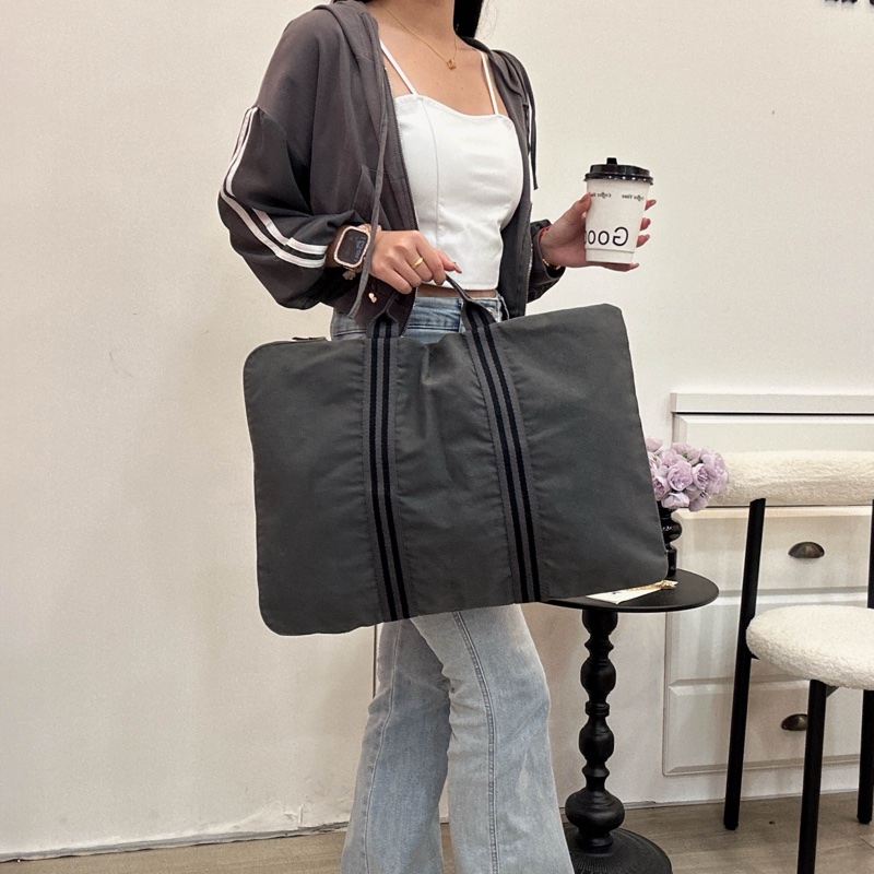 Hermès 愛馬仕 灰色帆布Fourre Tout Porte Documents 商務包 vintage-3