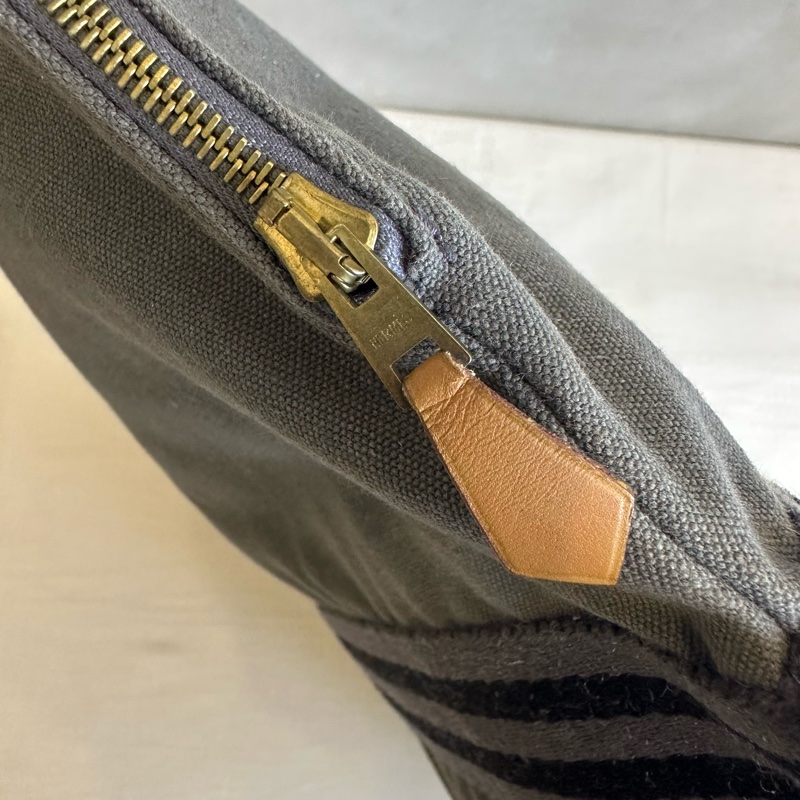 Hermès 愛馬仕 灰色帆布Fourre Tout Porte Documents 商務包 vintage-10