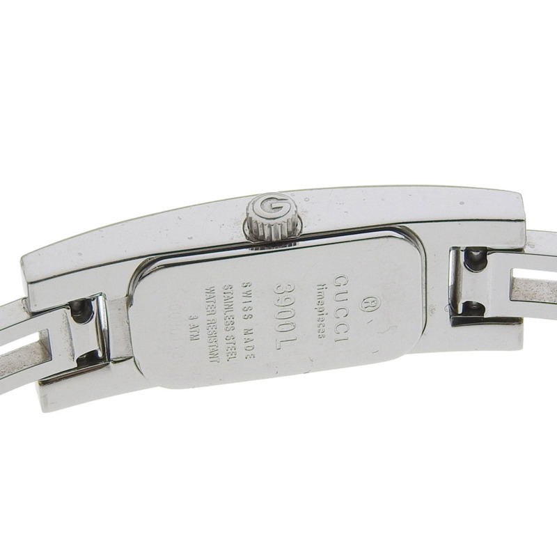 Gucci GUCCI 3900L 女士腕錶,不鏽鋼石英指針式顯示,黑色錶盤。-4