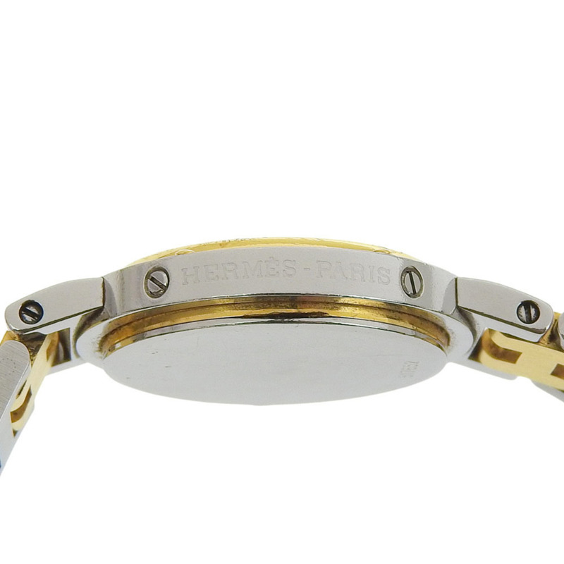 愛馬仕 Clipper 手錶,不鏽鋼,石英,類比顯示,白色錶盤,女士款。-6