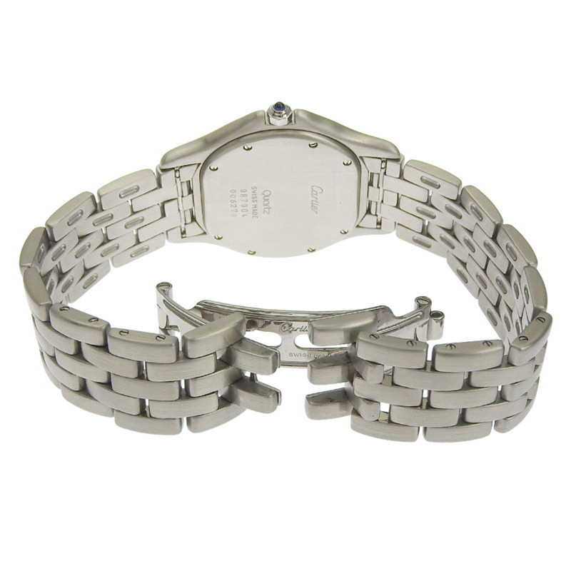 卡地亞 Panthère Cougar LM 腕錶,87 W5002F5 機芯,不鏽鋼,石英,模擬顯示,白色錶盤,男士腕錶。-4