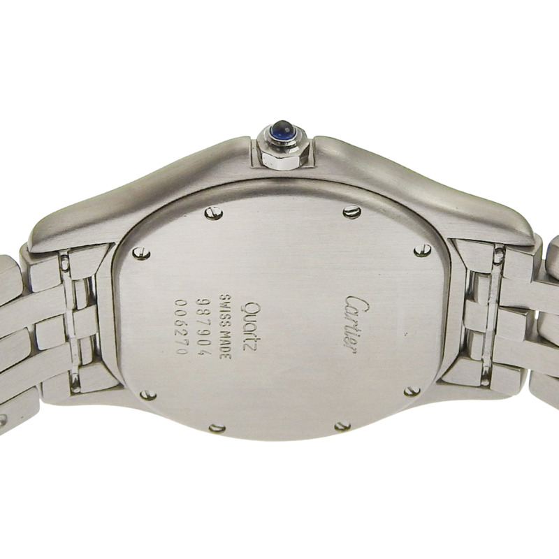 卡地亞 Panthère Cougar LM 腕錶,87 W5002F5 機芯,不鏽鋼,石英,模擬顯示,白色錶盤,男士腕錶。-5