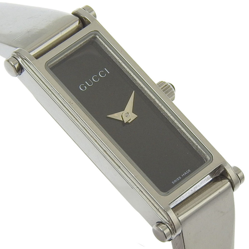 Gucci GUCCI 1500L 不鏽鋼石英模擬顯示女士腕錶，黑色錶盤-2