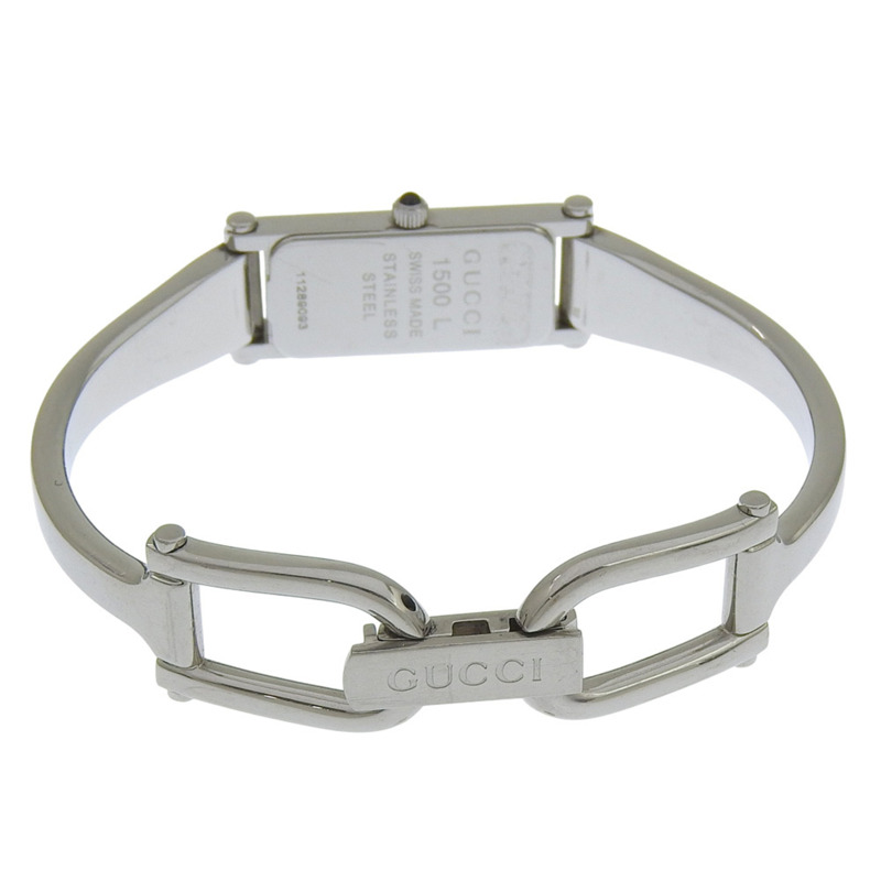 Gucci GUCCI 1500L 不鏽鋼石英模擬顯示女士腕錶，黑色錶盤-4