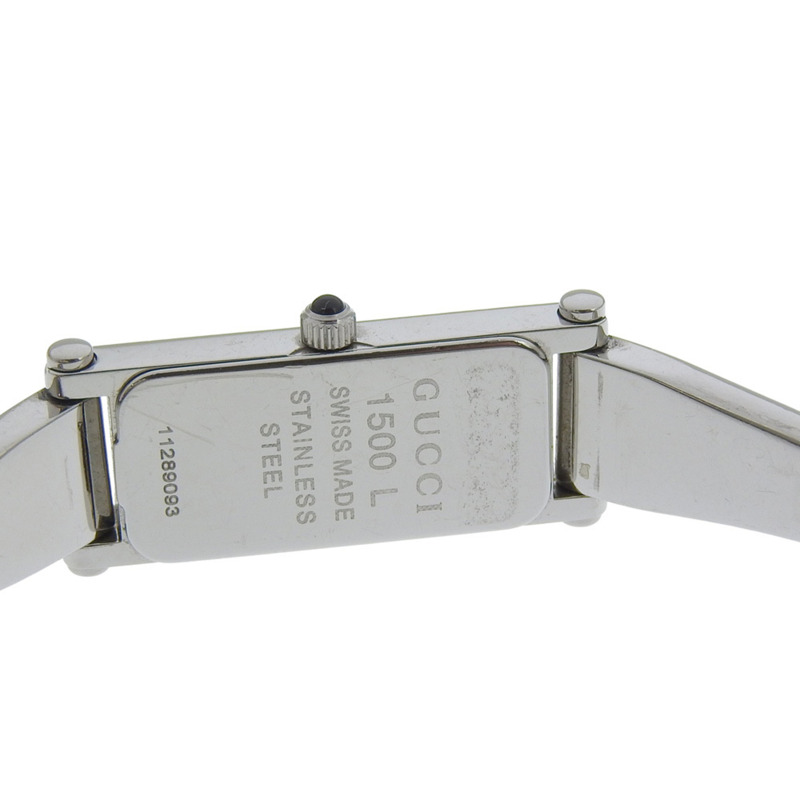 Gucci GUCCI 1500L 不鏽鋼石英模擬顯示女士腕錶，黑色錶盤-5