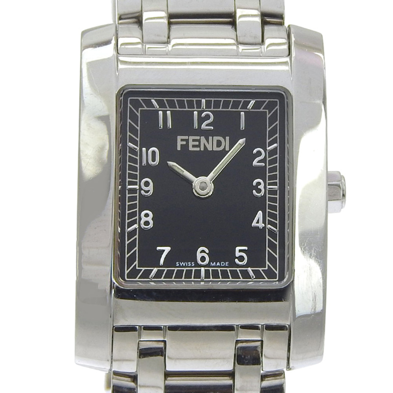 Fendi Olologi 7000L 不鏽鋼石英模擬腕錶,黑色錶盤 - 女士款-0