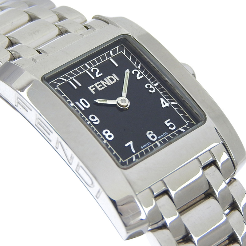 Fendi Olologi 7000L 不鏽鋼石英模擬腕錶,黑色錶盤 - 女士款-2