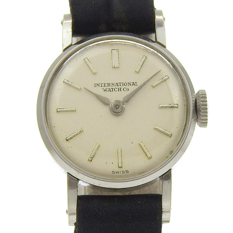 國際手錶公司（IWC）女士手錶，不銹鋼，手動上鍊，模擬顯示，銀色錶盤。