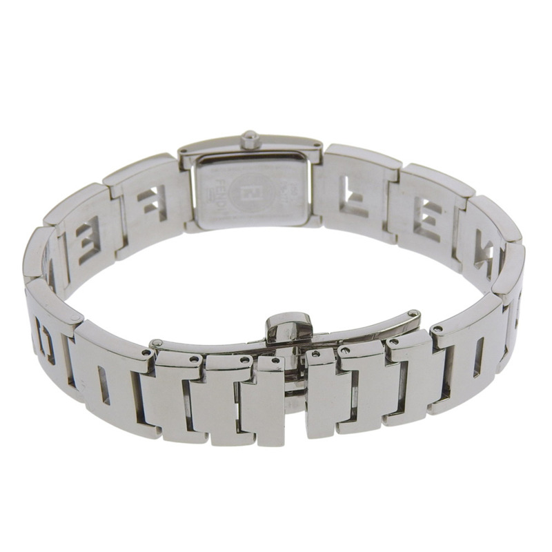 Fendi FENDI Logo Watch 3150L 不鏽鋼石英模擬顯示銀色錶盤 女士腕錶-4