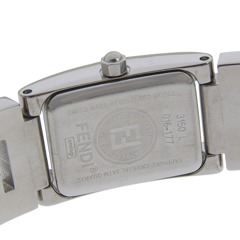 Fendi FENDI Logo Watch 3150L 不鏽鋼石英模擬顯示銀色錶盤 女士腕錶-5