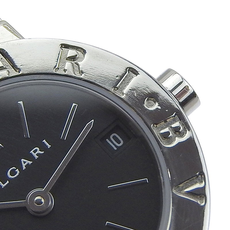 寶格麗 (BVLGARI) BB23SS 女士腕錶，不鏽鋼石英錶殼，黑色錶盤，指針式顯示。-6