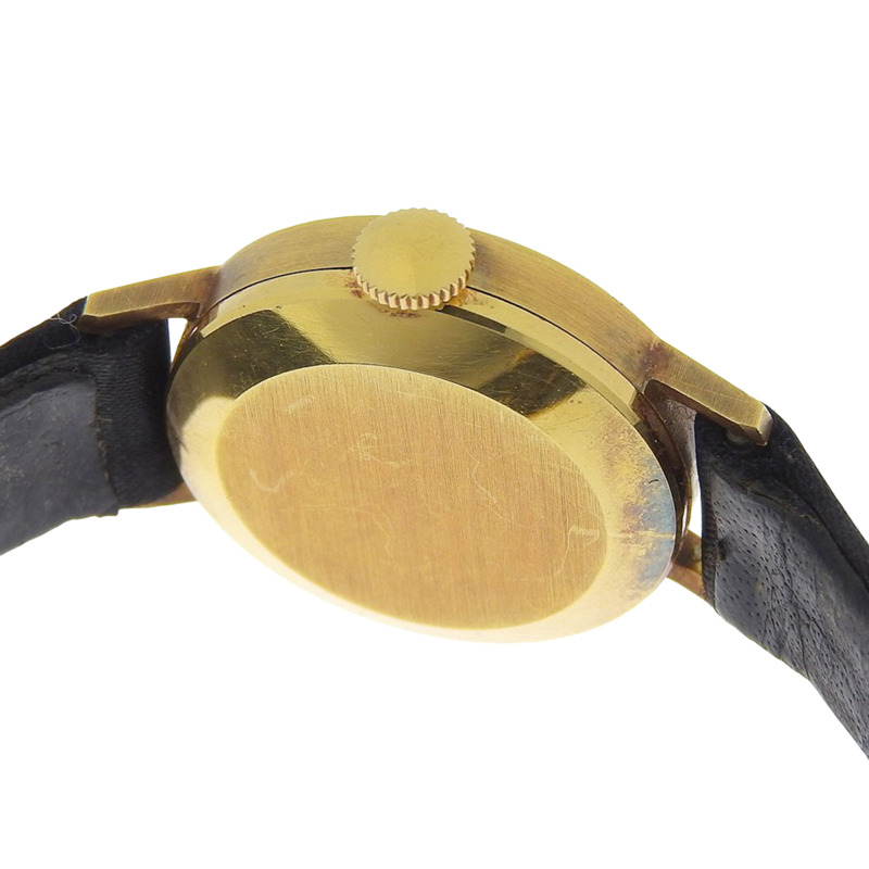 國際手錶公司(IWC)復古手錶,41型機芯,18K黃金錶殼,皮革錶帶,手動上鍊,模擬顯示,銀色錶盤,女士款。-4