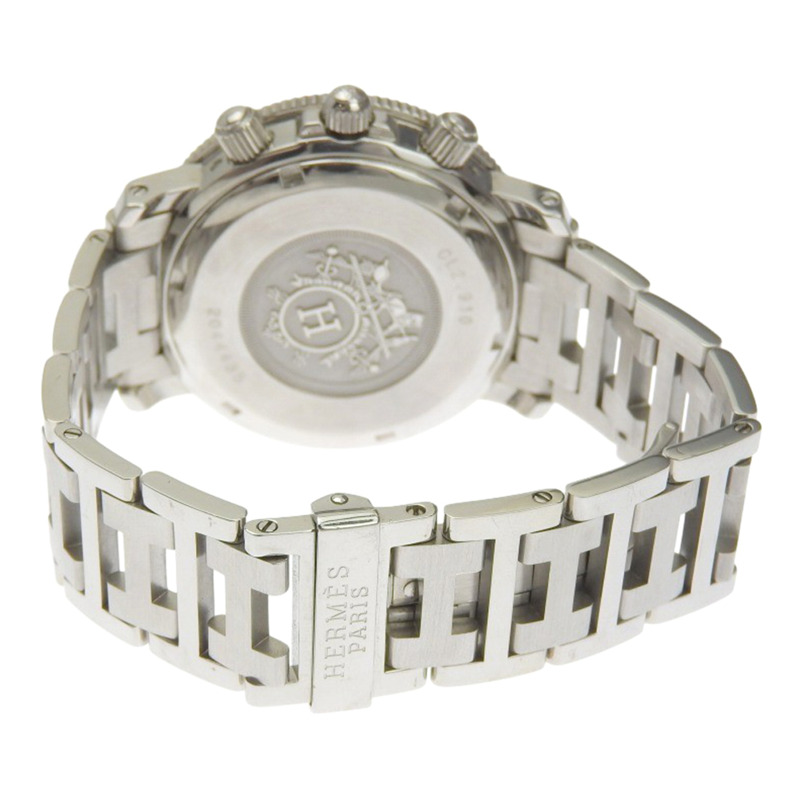 愛馬仕 Clipper 手錶 CL2.910,不鏽鋼,石英,計時碼錶,黑色錶盤,男士。-4