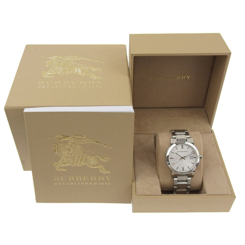 Burberry BU9000 不鏽鋼手錶,銀色,石英,模擬顯示,銀色錶盤,女士款。-7