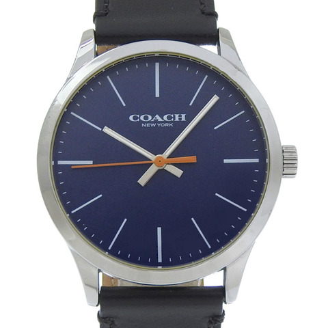 Coach 手錶 CA.118.112.1640，不鏽鋼，石英，模擬顯示，藍色錶盤，男士。