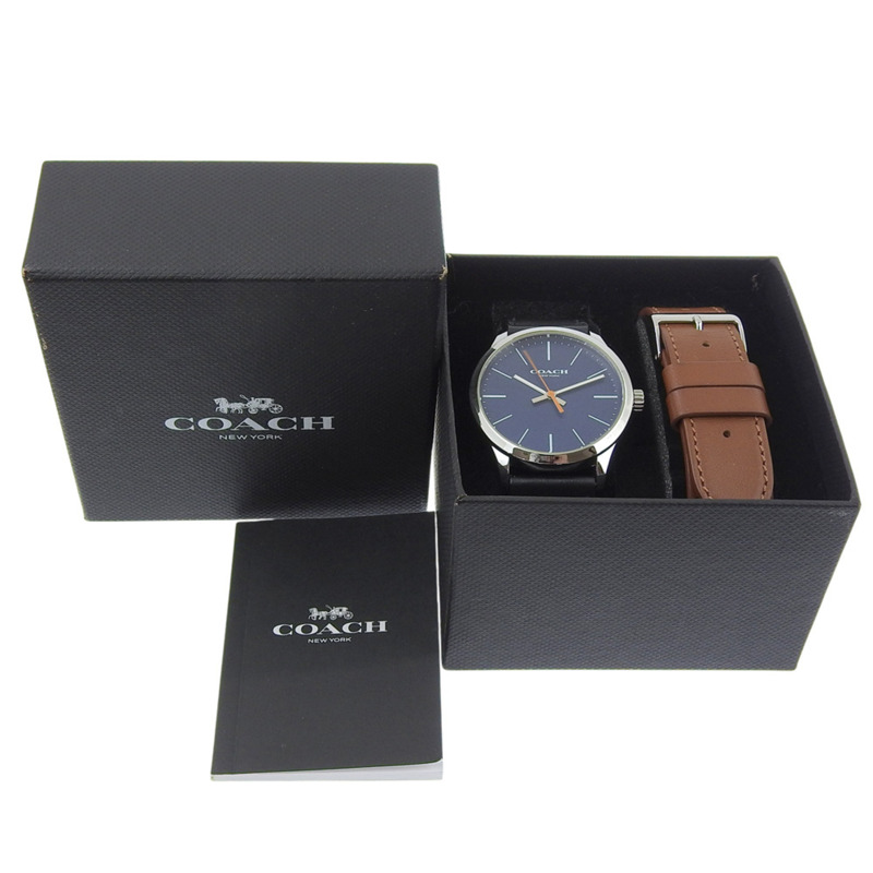 Coach 手錶 CA.118.112.1640,不鏽鋼,石英,模擬顯示,藍色錶盤,男士。-7