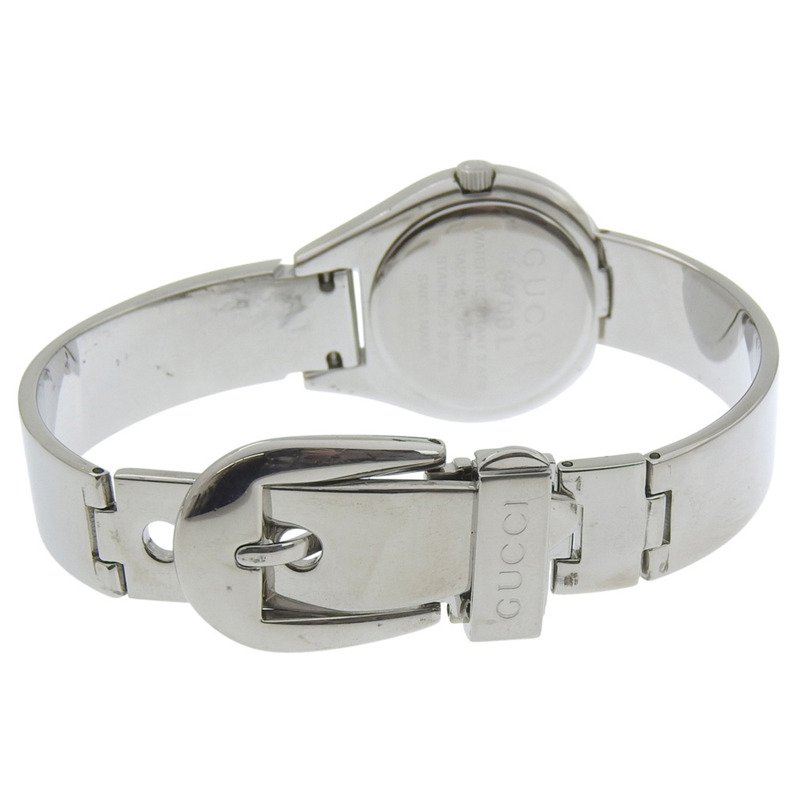 Gucci GUCCI 6700L 女士腕錶，不鏽鋼黑色石英模擬顯示錶盤-4