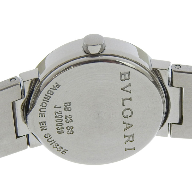 寶格麗 (BVLGARI) BB23SS 女士腕錶，不鏽鋼石英錶殼，黑色錶盤，指針式顯示。-5
