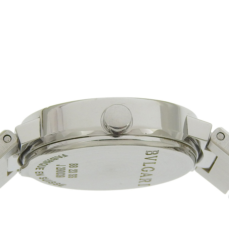 寶格麗 (BVLGARI) BB23SS 女士腕錶，不鏽鋼石英錶殼，黑色錶盤，指針式顯示。-6