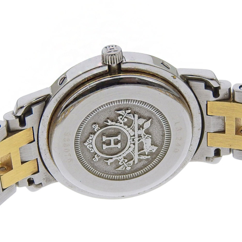 愛馬仕 Clipper 手錶 CL3.240,不鏽鋼鍍金,石英,模擬顯示,白色錶盤,女士款。-4