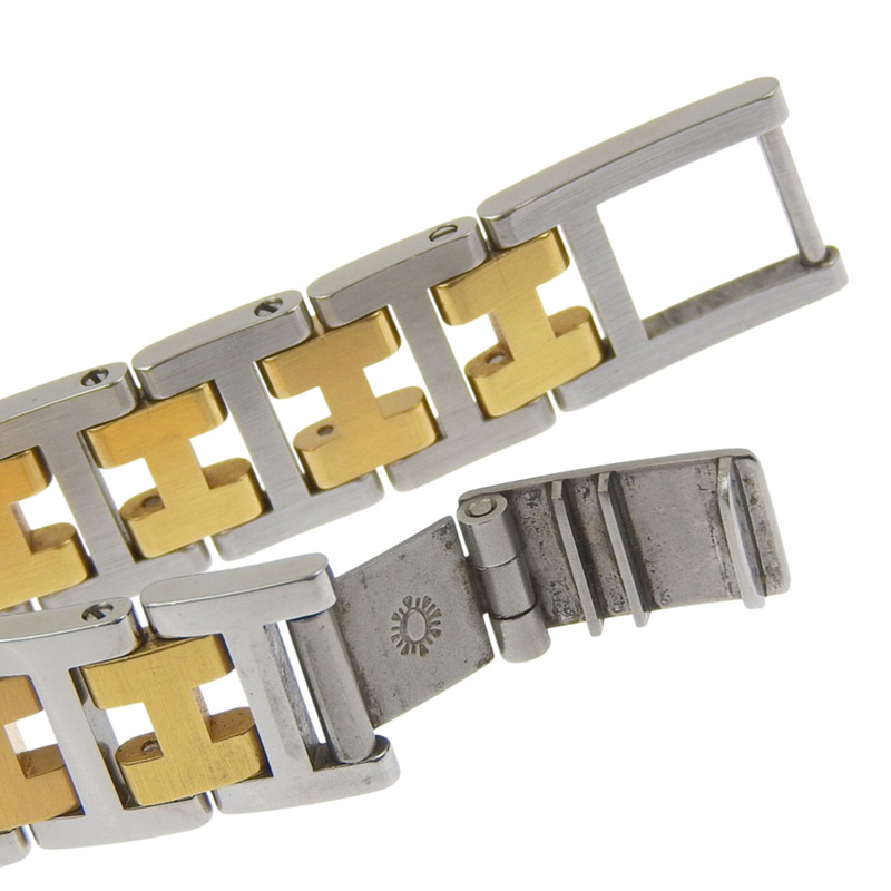 愛馬仕 Clipper 手錶 CL3.240,不鏽鋼鍍金,石英,模擬顯示,白色錶盤,女士款。-5