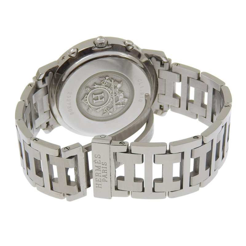 愛馬仕 Clipper 手錶 CL1.910,不鏽鋼,石英,計時碼錶,黑色錶盤,男士。-3