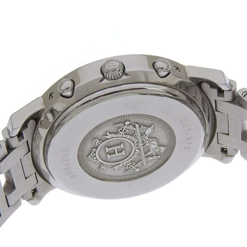 愛馬仕 Clipper 手錶 CL1.910,不鏽鋼,石英,計時碼錶,黑色錶盤,男士。-4