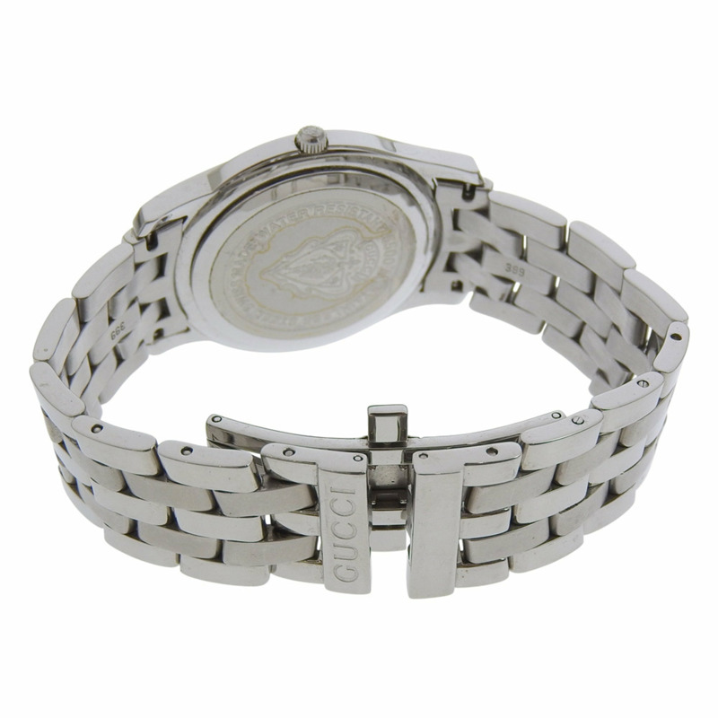 Gucci 5500M 女士不鏽鋼黑色石英模擬腕錶,附錶盤-4