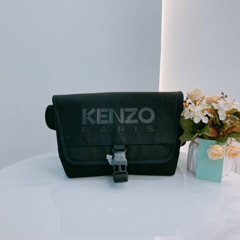 MS0628 Kenzo 凱卓 高田賢三 郵差包 小號 尼龍 帆布 挺身 全黑 48H Messenger Bag Small Nylon So Black x PHW