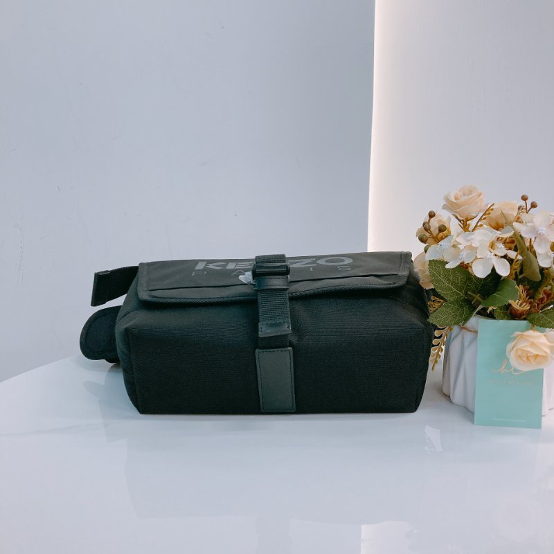 MS0628 Kenzo 凱卓 高田賢三 郵差包 小號 尼龍 帆布 挺身 全黑 48H Messenger Bag Small Nylon So Black x PHW-4