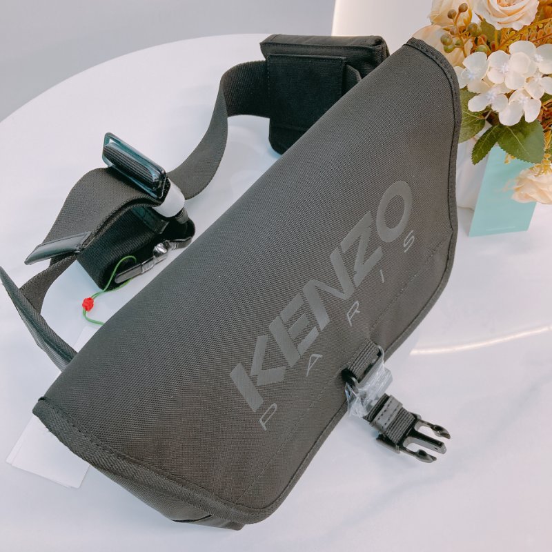 MS0628 Kenzo 凱卓 高田賢三 郵差包 小號 尼龍 帆布 挺身 全黑 48H Messenger Bag Small Nylon So Black x PHW-9