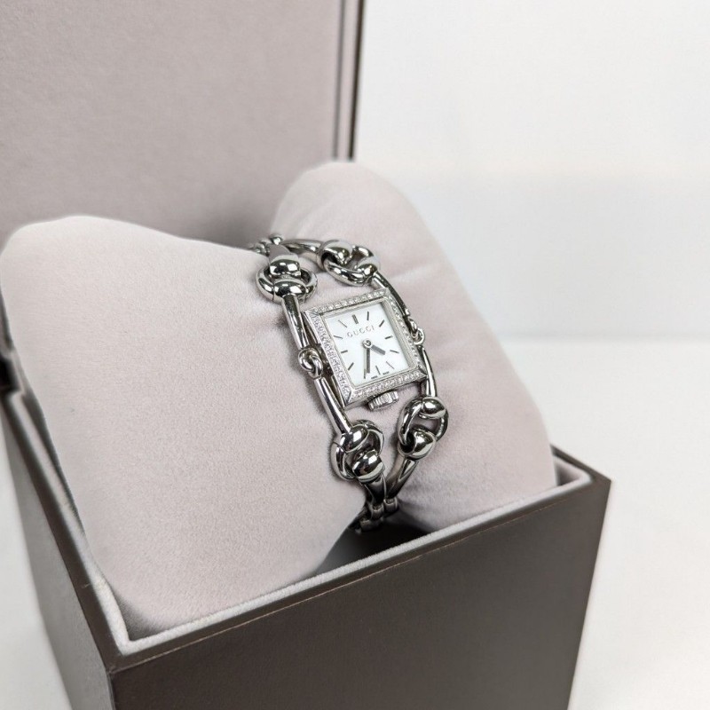 莉亞精品♡GUCCI 馬銜釦鍊帶錶 二手美品-0