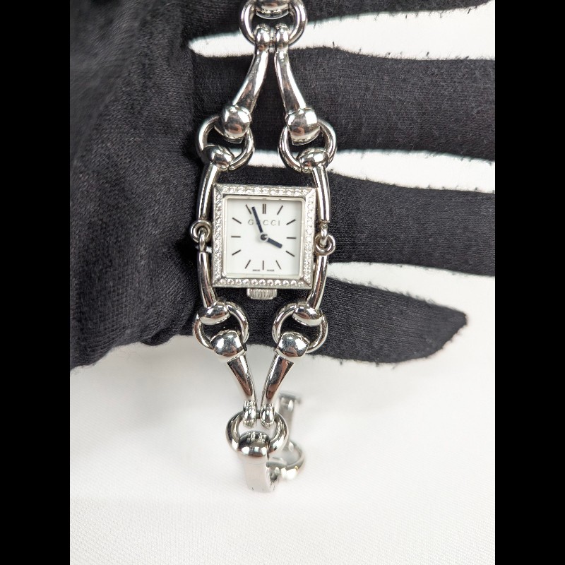 莉亞精品♡GUCCI 馬銜釦鍊帶錶 二手美品-1