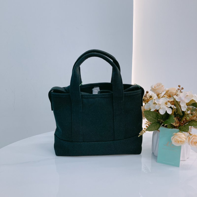 MS0629 Kenzo 凱卓 高田賢三 托特包 斜背包 單肩包 小號 帆布 挺立 黑色 銀扣 Utility Tote Bag Small Canvas Black x PHW-1