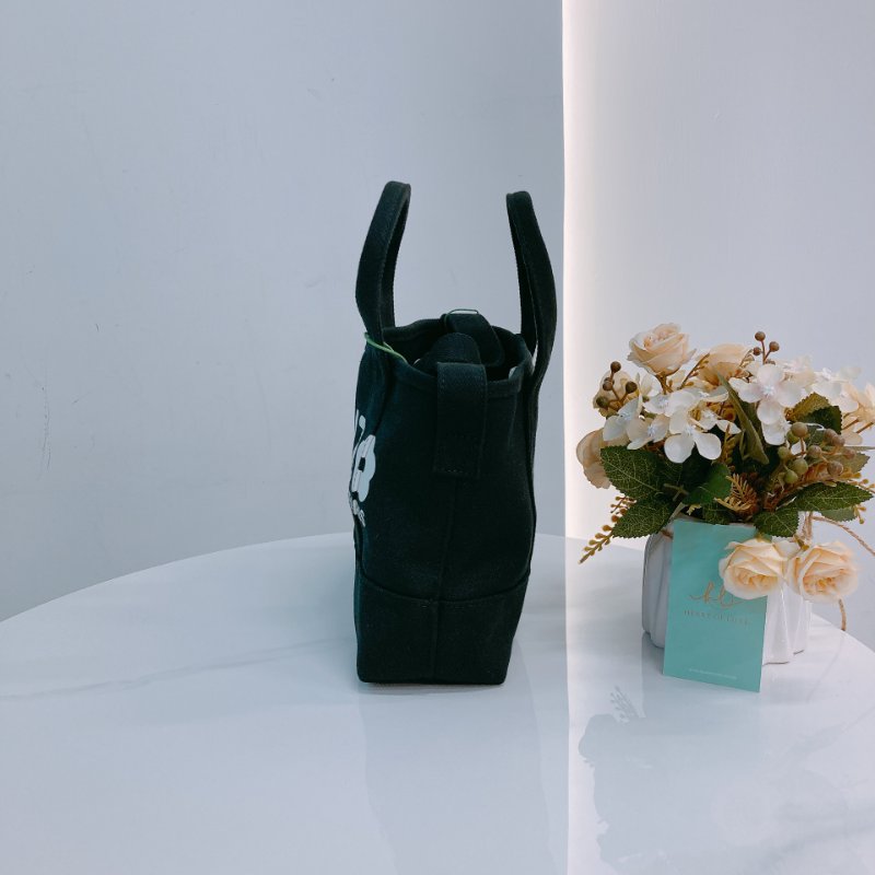 MS0629 Kenzo 凱卓 高田賢三 托特包 斜背包 單肩包 小號 帆布 挺立 黑色 銀扣 Utility Tote Bag Small Canvas Black x PHW-3