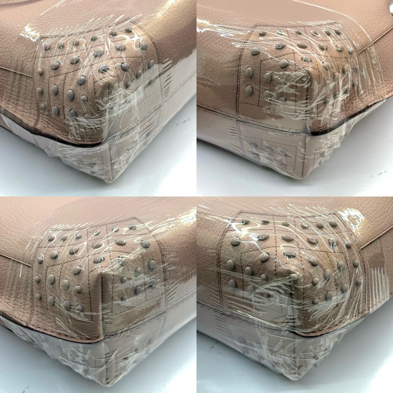 TODS 粉色牛皮肩背包-4