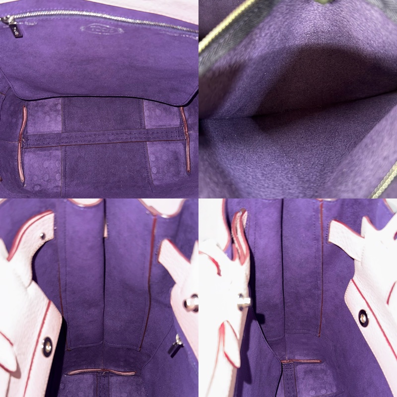 TODS 粉色牛皮肩背包-6