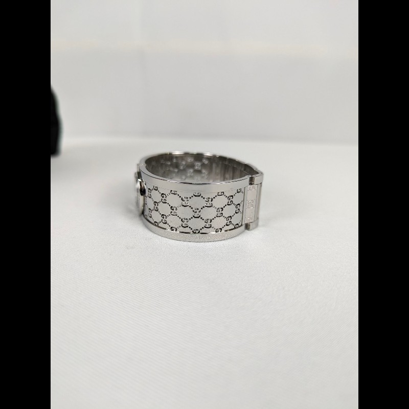 莉亞精品♡GUCCI 翻轉錶盤圓鑽錶 二手美品-4