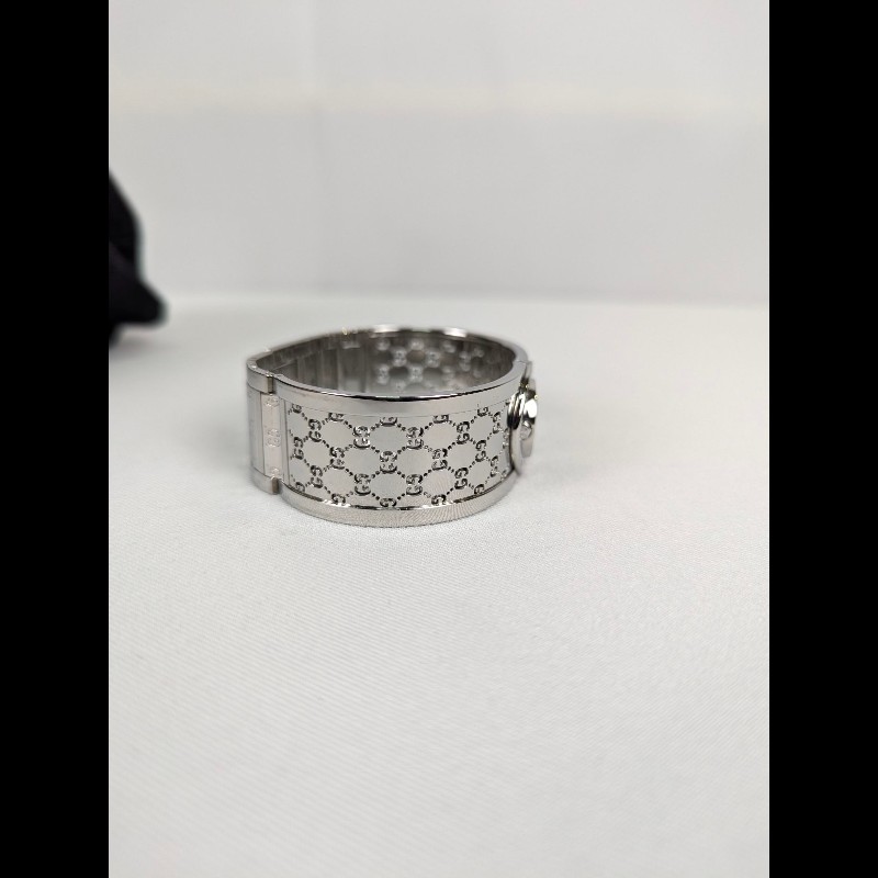 莉亞精品♡GUCCI 翻轉錶盤圓鑽錶 二手美品-5