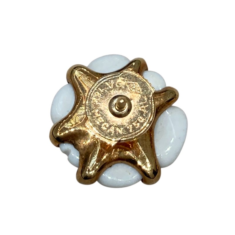 CHANEL 香奈兒 山茶花系列耳釘 18K 白陶瓷-4