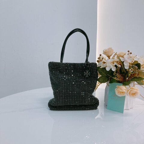 MS0631 Tory Burch 湯麗柏琦 黑水鑽 閃亮 貓頭鷹 迷你包 黑色 銀扣 Night Owl Tote Bag Mini Crystal Black x PHW