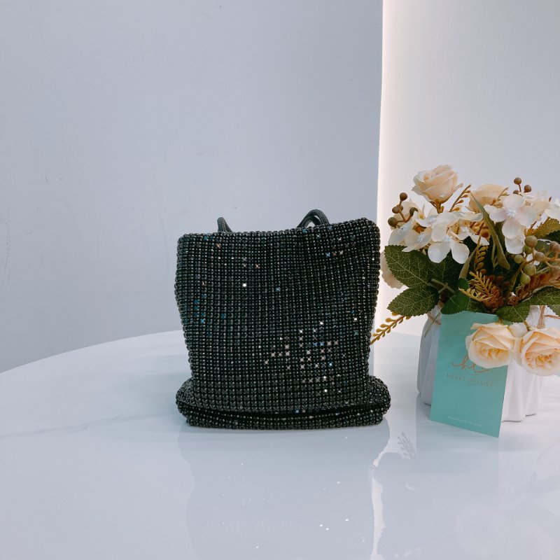 MS0631 Tory Burch 湯麗柏琦 黑水鑽 閃亮 貓頭鷹 迷你包 黑色 銀扣 Night Owl Tote Bag Mini Crystal Black x PHW-1